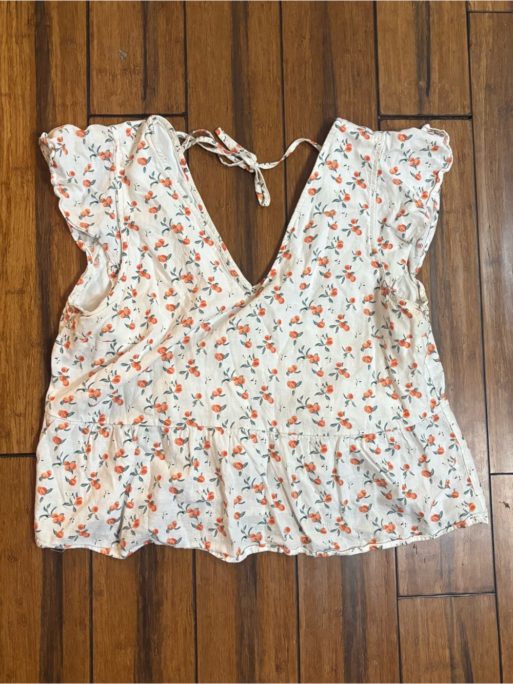 white and orange floral top - abercrombie & fitch